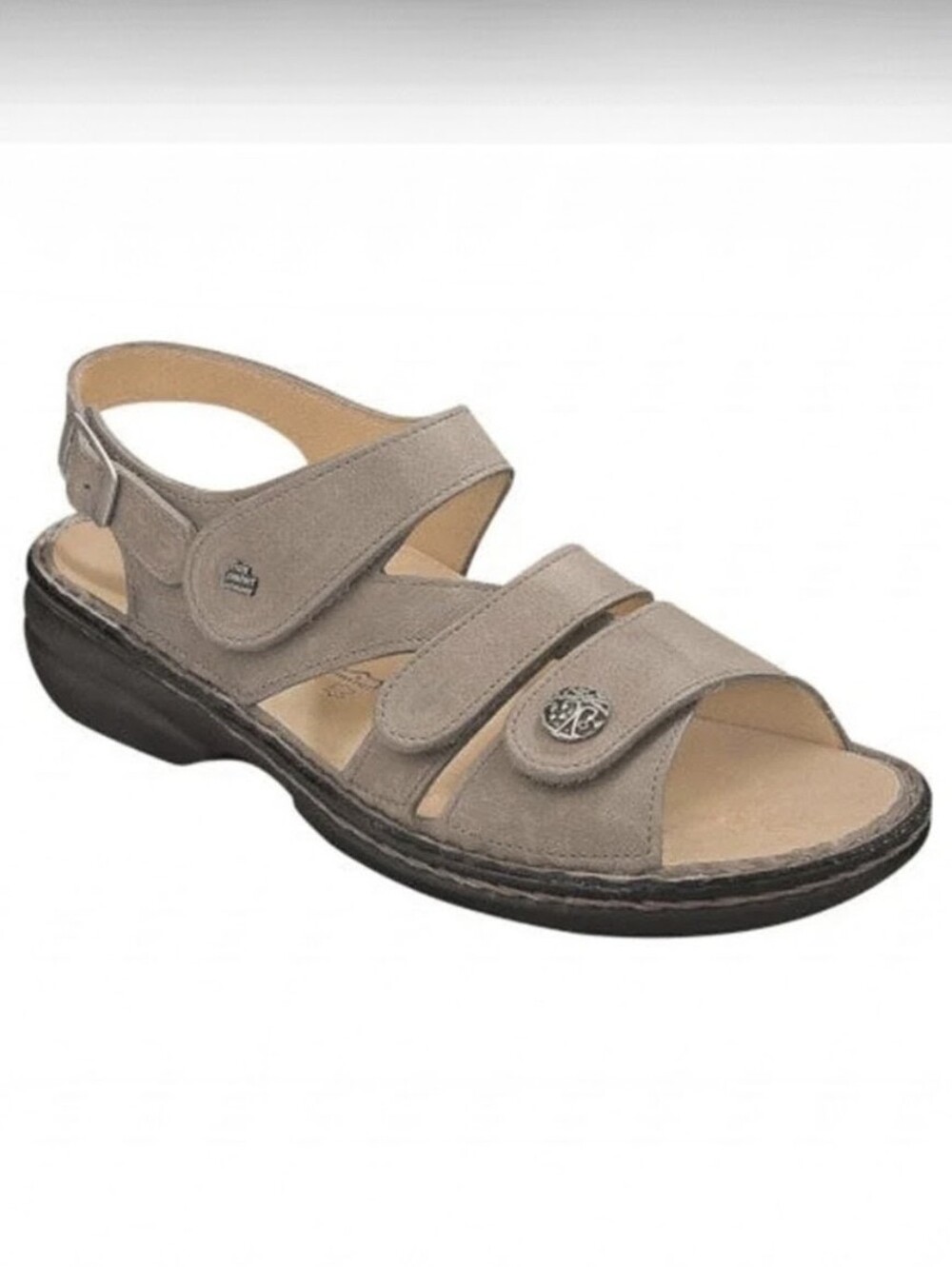 New Finn Comfort Gromera Soft Leather Comfort Sandals Size 9D EU 40 Taupe